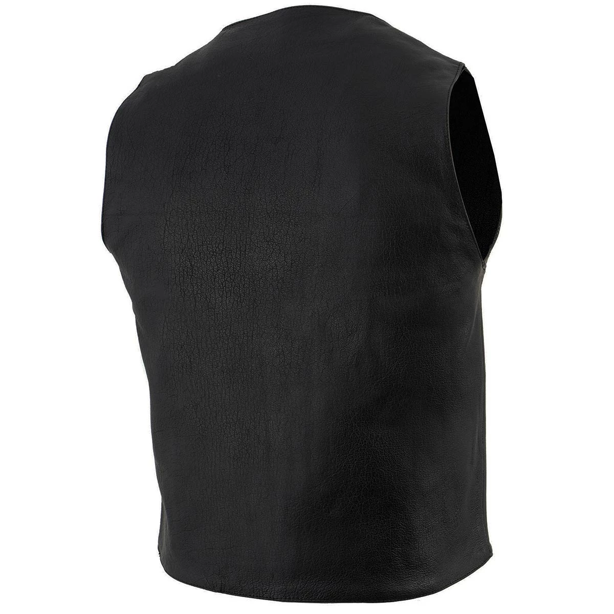 Motorcycle Vests Milwaukee Leather LKM3700 Men's Plain Side Leather Vest With Buffalo Snaps