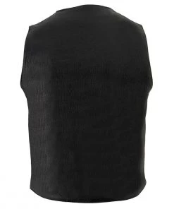 Motorcycle Vests Milwaukee Leather LKM3700 Men's Plain Side Leather Vest With Buffalo Snaps