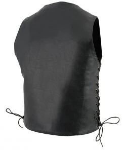 Motorcycle Vests Milwaukee Leather LKM3701 Men's Side Lace Leather Vest With Buffalo Snaps
