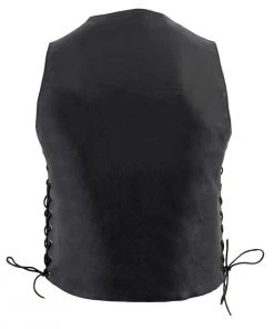 Motorcycle Vests Milwaukee Leather LKM3701 Men's Side Lace Leather Vest With Buffalo Snaps