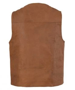 Motorcycle Vests Milwaukee Leather LKM3702 Men's Saddle Western Style Leather Vest With Buffalo Snaps