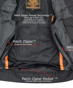 Milwaukee Leather LKM3710 Men's Black Club Style Leather Vest With Open Neck Motorcycle Vests