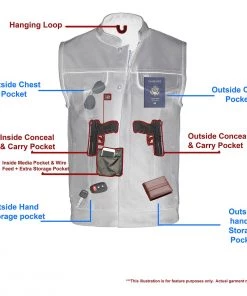 Motorcycle Vests Milwaukee Leather LKM3713 Men's ‘Quick Draw’ Black Leather Dual Closure Club Vest