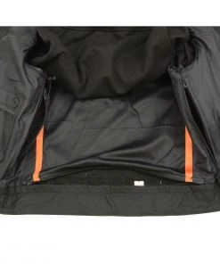 Milwaukee Leather LKM3714 Men's Black Leather Club Style Vest With Full Sleeve Hoodie And Quick Draw Pocket