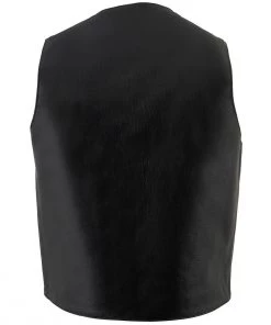 Milwaukee Leather LKM3730 Men's Black Leather Classic Snap Front Vest