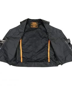 Motorcycle Vests Milwaukee Leather LKM3731 Men's Black Classic Side Lace MC Leather Vest