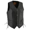 Motorcycle Vests Milwaukee Leather LKM3731 Men's Black Classic Side Lace MC Leather Vest