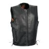 Milwaukee Leather LKM3741 Men's Black ‘Seamless Design’ Leather Vest With Side Laces