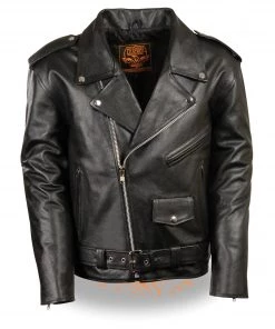 Milwaukee Leather LKY1950 Youth Size Classic Style Police Biker Leather Jacket Leather Jackets