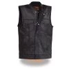 Milwaukee Leather LKY3850 Youth Size Open Neck Snap And Zip Front Club Style Leather Vest