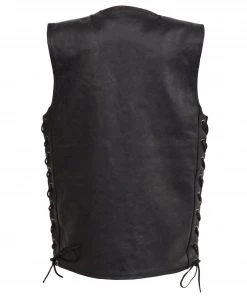 Milwaukee Leather LKY3870 Youth Size Snap Front And Side Laces Leather Vest Kid's Gear