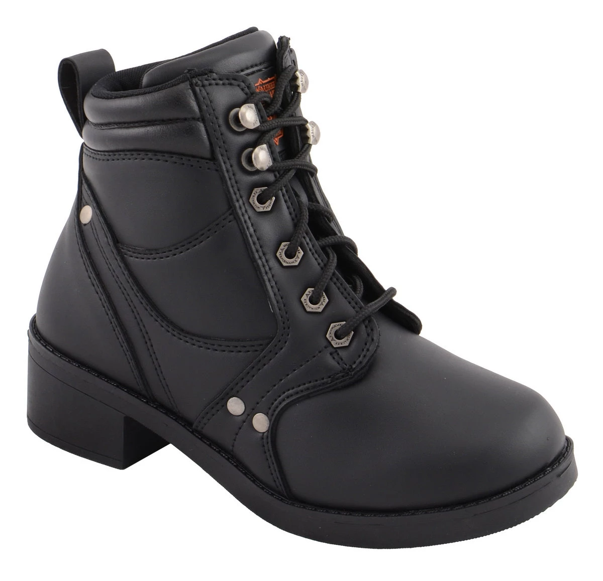 Milwaukee Leather MBK9265 Boys Black Lace-Up Boots With Side Zipper Entry