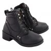 Milwaukee Leather MBK9265 Boys Black Lace-Up Boots With Side Zipper Entry