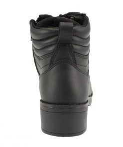 Kid's Gear Milwaukee Leather MBK9275 Boys Black Lace-Up Boots With Side Zipper Entry