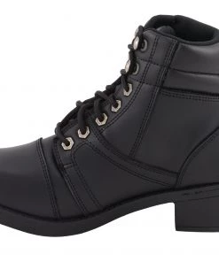Kid's Gear Milwaukee Leather MBK9285 Boys Black Lace-Up Biker Style Boots