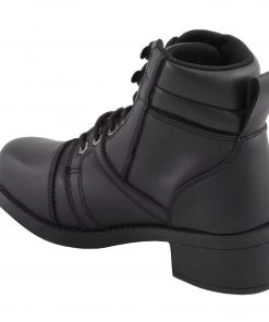 Kid's Gear Milwaukee Leather MBK9285 Boys Black Lace-Up Biker Style Boots