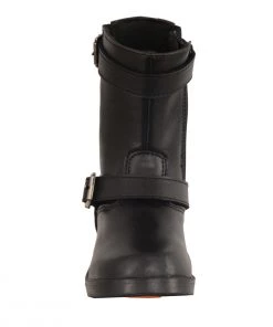 Milwaukee Leather MBK9290 Boys Black Classic Engineer Style Biker Boots Kid's Gear