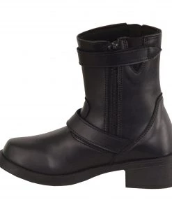 Milwaukee Leather MBK9290 Boys Black Classic Engineer Style Biker Boots Kid's Gear