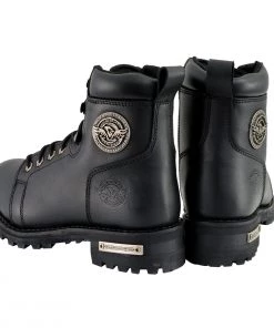 Milwaukee Leather MBL200 Women's Black Lace-Up Boots With Side Zipper