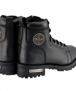 Milwaukee Leather MBL200 Women's Black Lace-Up Boots With Side Zipper