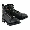 Milwaukee Leather MBL200 Women's Black Lace-Up Boots With Side Zipper