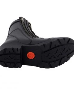 Milwaukee Leather MBL9301 Women's Black Lace-Up Boots With Side Zipper Entry Riding Gear