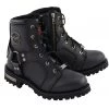 Riding Gear Milwaukee Leather MBL9302 Women's Black 8-Inch Lace-Up Harness Boots With Side Zipper Entry