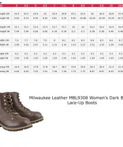 Milwaukee Leather MBL9308 Women's Dark Brown Lace-Up Boots Riding Gear