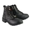 Riding Gear Milwaukee Leather MBL9320 Women's Black Lace-Up Moto Boots With Side Zipper