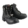 Milwaukee Leather MBL9321WP Women's Black Waterproof Lace-Up Boots With Side Zipper Riding Gear