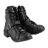 Milwaukee Leather MBL9325W Women's Wide Width Lace-Up Black Leather Boots With Zippers Riding Gear