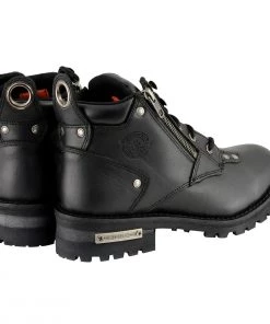 Milwaukee Leather MBL9335 Women's Black Low Cut Lace-Up Leather Riding Boots With Zippers Riding Gear