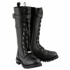 Riding Gear Milwaukee Leather MBL9355W Women's Wide Width Black 14 Inch Lace-Up High Rise Leather Boots