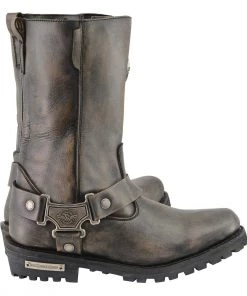 Milwaukee Leather MBL9361 Women's Distressed Brown 11-inch Classic Harness Square Toe Boots Riding Gear