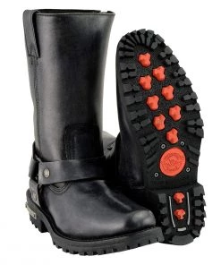 Milwaukee Leather MBL9362 Women's 11 Inch Distressed Grey Classic Harness Square Toe Leather Boots Riding Gear