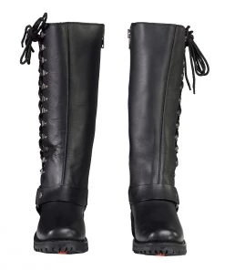 Riding Gear Milwaukee Leather MBL9365W Women’s Wide Width Black Classic Harness 14-inch Square Toe Leather Boots