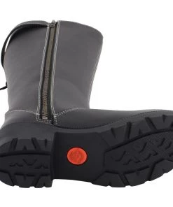 Milwaukee Leather MBL9370 Women's 17 Inch Black Lace Side Boots With Contrast White Stitching