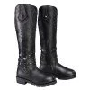 Milwaukee Leather MBL9371 Women's Black 18 Inch Studded And Riveted Western Style Boots Riding Gear