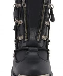 Milwaukee Leather MBL9375 Diamond Women's Black 6 Inch Twin Zipper Lock Riding Boots Riding Gear