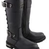 Riding Gear Milwaukee Leather MBL9385 Women's Black 15 Inch Calf Laced Leather Riding Boots With Side Zipper Entry