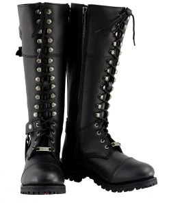 Milwaukee Leather MBL9390 Women’s Black 16-inch Lace-Up Front Cap Toe Riding Boots Riding Gear