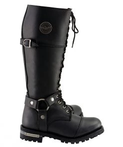 Milwaukee Leather MBL9390 Women’s Black 16-inch Lace-Up Front Cap Toe Riding Boots Riding Gear