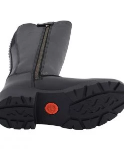 Milwaukee Leather MBL9395 Women's Black 17 Inch Side Strap Riding Boots With Side Zipper Entry Riding Gear