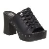 Milwaukee Performance Milwaukee Leather MBL9410 Women's Black Open Toe Platform Wedges With Studs Riding Gear