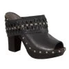 Riding Gear Milwaukee Performance MBL9415 Women's Black Peep Toe Platform Clog With Wrap Around Studding
