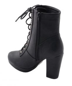 Milwaukee Performance MBL9418 Women's Black Lace-Up Platform Boots With Studded Accents Riding Gear