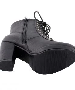 Milwaukee Performance MBL9418 Women's Black Lace-Up Platform Boots With Studded Accents Riding Gear