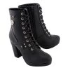 Milwaukee Performance MBL9418 Women's Black Lace-Up Platform Boots With Studded Accents Riding Gear