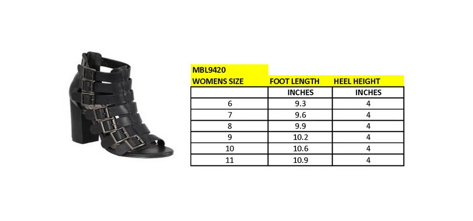 Riding Gear Milwaukee Performance MBL9420 Women's Black Strappy Sandal With Block Heel