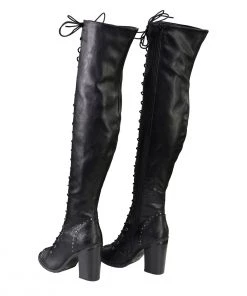 Milwaukee Performance MBL9421 Women's Black Lace-Up Knee-High Boots With Open Toe Riding Gear